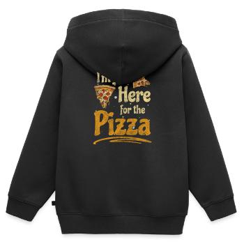 Pizza Pizzaofen Restaurant Lecker - Kinder Premium Organic Zip Hoodie - Schwarz - Hinten - AI Model Kid Male (0cm)