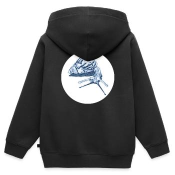 snail with shadow scribble art - Kinder Premium Organic Zip Hoodie - Schwarz - Hinten - AI Model Kid Male (0cm)
