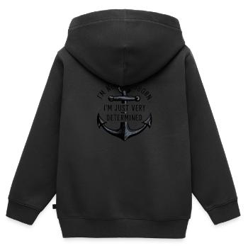 Je ne suis pas têtu, je suis juste très déterminé. - Sweat Premium à capuche zippé enfant bio - noir - Dos - AI Model Kid Male (0cm)