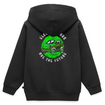 Elektroauto Umwelt Leistung - Kinder Premium Organic Zip Hoodie - Schwarz - Hinten - AI Model Kid Male (0cm)