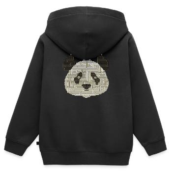 Laby-Panda - Kinder Premium Organic Zip Hoodie - Schwarz - Hinten - AI Model Kid Male (0cm)