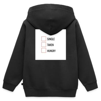 Single - Kinder Premium Organic Zip Hoodie - Schwarz - Hinten - AI Model Kid Male (0cm)