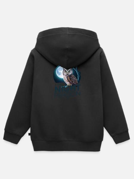 Ich bin ein Nachtmensch. - Kinder Premium Organic Zip Hoodie - Schwarz