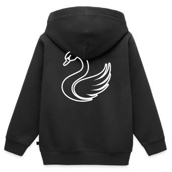 Schwan Schwäne - Kinder Premium Organic Zip Hoodie - Schwarz - Hinten - AI Model Kid Male (0cm)