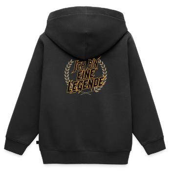 Ich bin eine Legende - Kinder Premium Organic Zip Hoodie - Schwarz - Hinten - AI Model Kid Male (0cm)