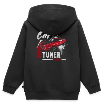 Concours de mécanique de réglage - Sweat Premium à capuche zippé enfant bio - noir - Dos - AI Model Kid Male (0cm)