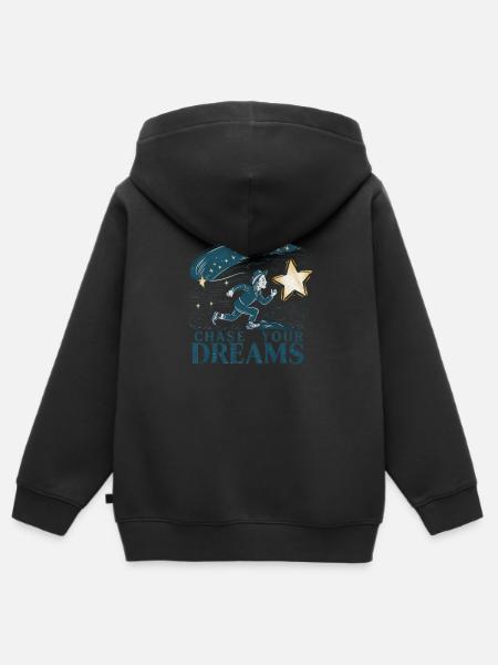 Verfolge deine Träume - Kinder Premium Organic Zip Hoodie - Schwarz
