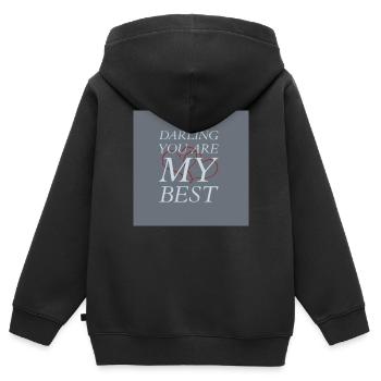 Darling you are my best - Kinder Premium Organic Zip Hoodie - Schwarz - Hinten - AI Model Kid Male (0cm)