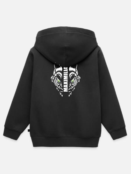 Raubkatze Maximilian - Kinder Premium Organic Zip Hoodie - Schwarz