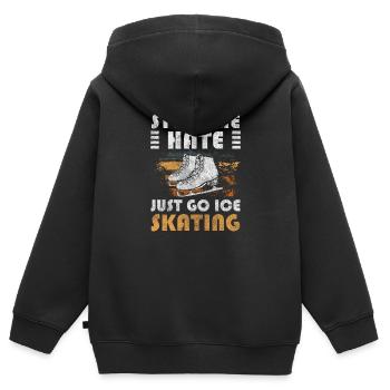 Schlittschuhe Eisbahn Sport Sportlich - Kinder Premium Organic Zip Hoodie - Schwarz - Hinten - AI Model Kid Male (0cm)