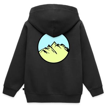 berge gebirge - Kinder Premium Organic Zip Hoodie - Schwarz - Hinten - AI Model Kid Male (0cm)