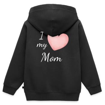 I love my Mom - Kinder Premium Organic Zip Hoodie - Schwarz - Hinten - AI Model Kid Male (0cm)