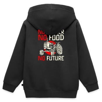 Landwirt Feld Wirt - Kinder Premium Organic Zip Hoodie - Schwarz - Hinten - AI Model Kid Male (0cm)