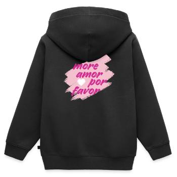 more amor - Kinder Premium Organic Zip Hoodie - Schwarz - Hinten - AI Model Kid Male (0cm)