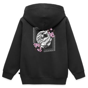 Orient Samurai Sagen Zeitreise - Kinder Premium Organic Zip Hoodie - Schwarz - Hinten - AI Model Kid Male (0cm)