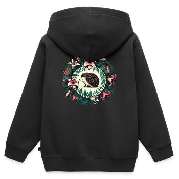 Igel - Kinder Premium Organic Zip Hoodie - Schwarz - Hinten - AI Model Kid Male (0cm)