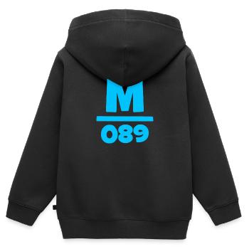 089 München Vorwahl Telefon telefonieren Bayern - Kinder Premium Organic Zip Hoodie - Schwarz - Hinten - AI Model Kid Male (0cm)
