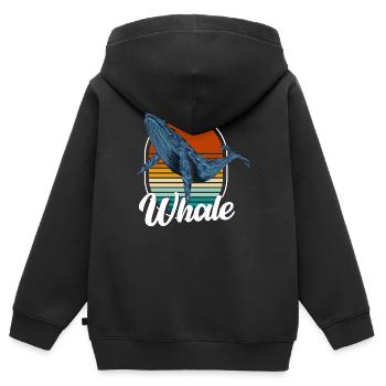 Meer Buckelwal Meeresbewohner Säugetier - Kinder Premium Organic Zip Hoodie - Schwarz - Hinten - AI Model Kid Male (0cm)