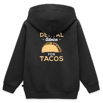 Zähne Bohrer Zahnbürste Humor - Kinder Premium Organic Zip Hoodie - Schwarz - Hinten - AI Model Kid Male (0cm)