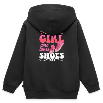 Schuh Liebhaber Design - Kinder Premium Organic Zip Hoodie - Schwarz - Hinten - AI Model Kid Male (0cm)