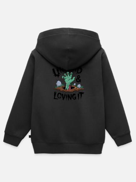 Zombie-Hand - Undead & Loving It - Kinder Premium Organic Zip Hoodie - Schwarz
