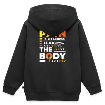 Crosstrainer Ausdauer Sport Trainer - Kinder Premium Organic Zip Hoodie - Schwarz - Hinten - AI Model Kid Male (0cm)