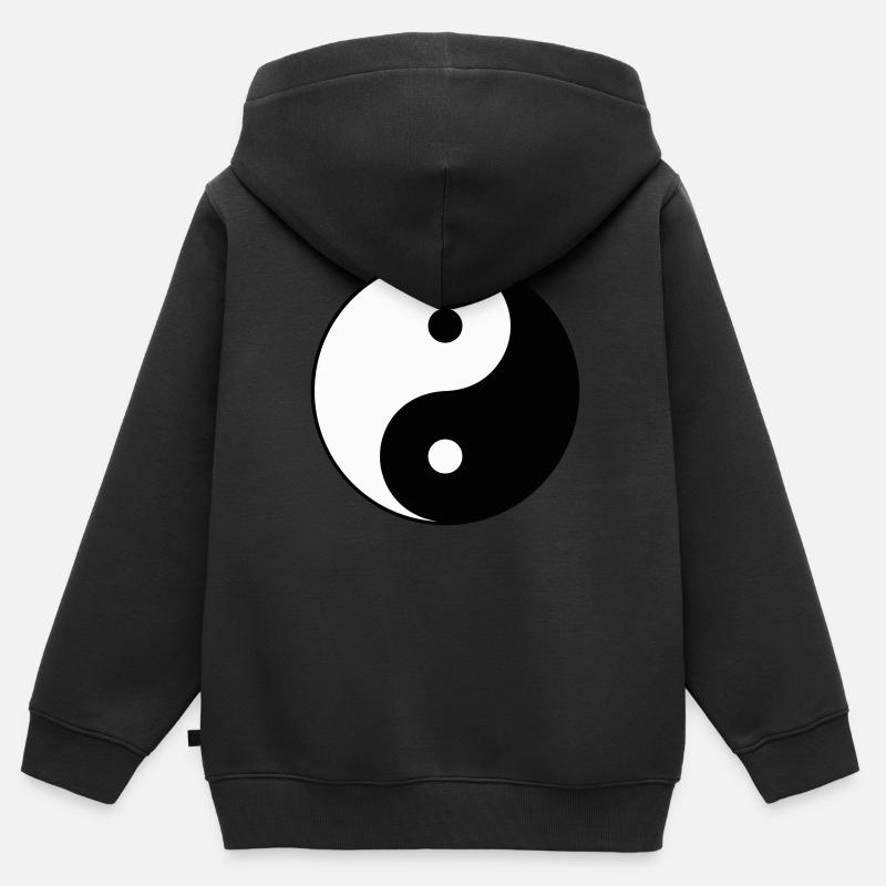Yin Yang - Sweat Premium à capuche zippé enfant bio - noir
