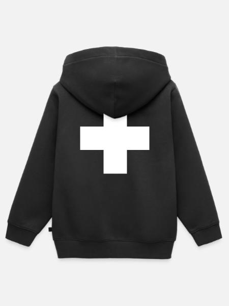 Schweiz - Kinder Premium Organic Zip Hoodie - Schwarz