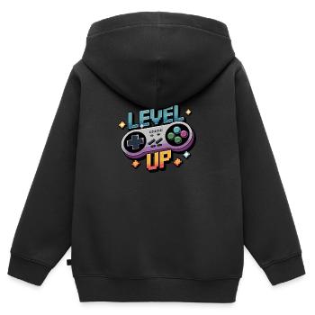 Level Up – Gaming Controller - Kids Premium Organic Zip-up Hoodie - black - Back - AI Model Kid Male (0cm)