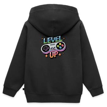 Level Up – Gaming Controller - Kids Premium Organic Zip-up Hoodie - black - Back - AI Model Kid Male (0cm)
