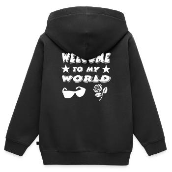 Party - Kinder Premium Organic Zip Hoodie - Schwarz - Hinten - AI Model Kid Male (0cm)