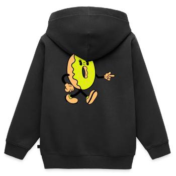 donut comic funny - Kinder Premium Organic Zip Hoodie - Schwarz - Hinten - AI Model Kid Male (0cm)