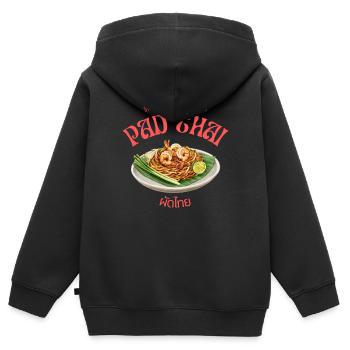 Pad thaï - Sweat Premium à capuche zippé enfant bio - noir - Dos - AI Model Kid Male (0cm)
