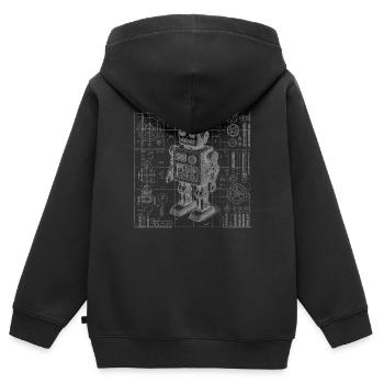 Robot - Sweat Premium à capuche zippé enfant bio - noir - Dos - AI Model Kid Male (0cm)