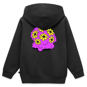 Hübsches 6 Blumen Gebüsch Strauch Blüten Pflanze - Kinder Premium Organic Zip Hoodie - Schwarz - Hinten - AI Model Kid Male (0cm)