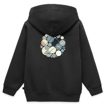 Conception Serene Shapes - Sweat Premium à capuche zippé enfant bio - noir - Dos - AI Model Kid Male (0cm)