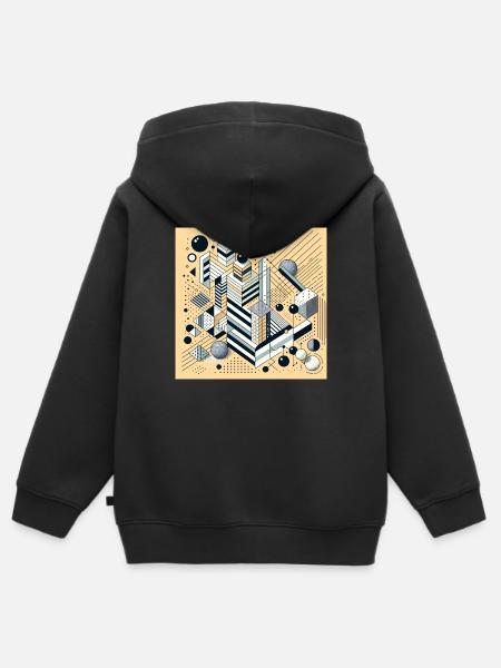 Geometrisches Muster - Kinder Premium Organic Zip Hoodie - Schwarz