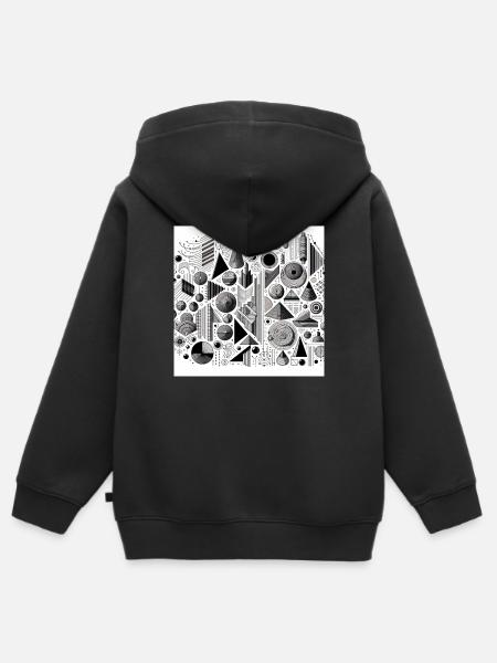Geometrisches Muster - Kinder Premium Organic Zip Hoodie - Schwarz