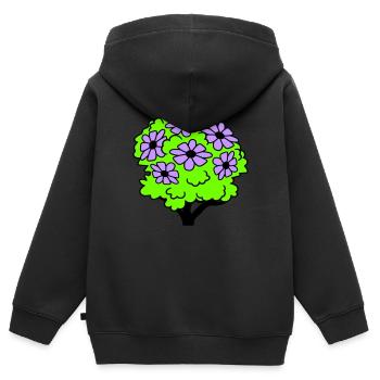 Hübsches 6 Blumen Gebüsch Strauch Blüten Pflanze - Kinder Premium Organic Zip Hoodie - Schwarz - Hinten - AI Model Kid Male (0cm)