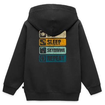 Parachutisme Sky Altitude Parapente - Sweat Premium à capuche zippé enfant bio - noir - Dos - AI Model Kid Male (0cm)