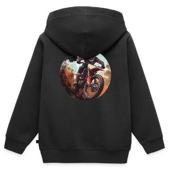 Faites l’expérience d’une liberté illimitée en motocross - Sweat Premium à capuche zippé enfant bio - noir - Dos - AI Model Kid Male (0cm)