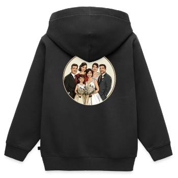 Célébrez le bonheur de la famille lors d’une journée spéciale - Sweat Premium à capuche zippé enfant bio - noir - Dos - AI Model Kid Male (0cm)