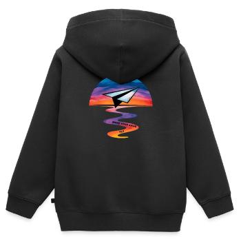 Faites voler vos idées - Sweat Premium à capuche zippé enfant bio - noir - Dos - AI Model Kid Male (0cm)