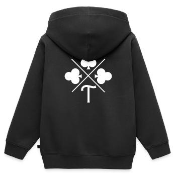 Buchstabe t Glücksklee - Kinder Premium Organic Zip Hoodie - Schwarz - Hinten - AI Model Kid Male (0cm)
