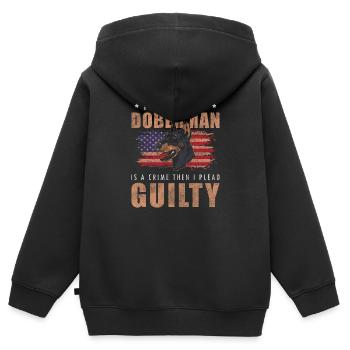 Dobermann Hundebesitzer Diensthund Hundeschule - Kinder Premium Organic Zip Hoodie - Schwarz - Hinten - AI Model Kid Male (0cm)