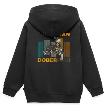 Kampfhund Haustier - Kinder Premium Organic Zip Hoodie - Schwarz - Hinten - AI Model Kid Male (0cm)