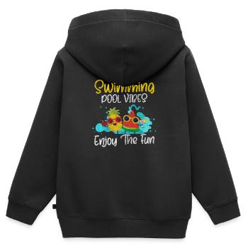 Schwimmer Sportler - Kinder Premium Organic Zip Hoodie - Schwarz - Hinten - AI Model Kid Male (0cm)