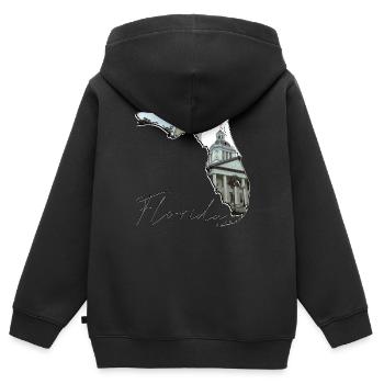 Florida State Capitol in der Florida Landkarte FL - Kinder Premium Organic Zip Hoodie - Schwarz - Hinten - AI Model Kid Male (0cm)