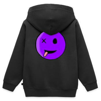 Funny Smilie - Kinder Premium Organic Zip Hoodie - Schwarz - Hinten - AI Model Kid Male (0cm)