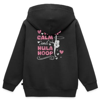 Hullern Trend Abnehmen Spaß - Kinder Premium Organic Zip Hoodie - Schwarz - Hinten - AI Model Kid Male (0cm)